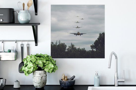Affiche Plusieurs avions atterrissent - 50x50 cm