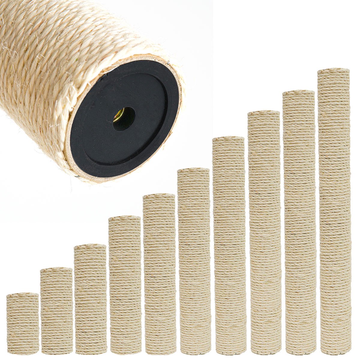 45 x 7,1 cm: M10 Sisal Stam voor Krabpaal - Sisalpaal voor Kattenboom - Krab Bomen Onderdelen