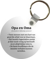 Sleutelhanger - Quotes - Spreuken - 'Opa en oma' - Plastic - Rond - Uitdeelcadeautjes