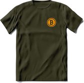 Bit-Coin - Crypto T-Shirt Kleding Cadeau | Dames / Heren / Unisex | Bitcoin / Ethereum shirt | Grappig Beleggen Verjaardag kado | Tshirt Met Print | - Leger Groen - M