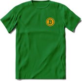 Bit-Coin - Crypto T-Shirt Kleding Cadeau | Dames / Heren / Unisex | Bitcoin / Ethereum shirt | Grappig Beleggen Verjaardag kado | Tshirt Met Print | - Donker Groen - S