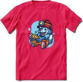 Mining Wolf - Crypto T-Shirt Kleding Cadeau | Dames / Heren / Unisex | Bitcoin / Ethereum shirt | Grappig Verjaardag kado | Tshirt Met Print  Prijs - Roze - L