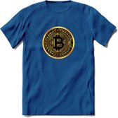 Bit-Coin - Crypto T-Shirt Kleding Cadeau | Dames / Heren / Unisex | Bitcoin / Ethereum shirt | Grappig Verjaardag kado | Tshirt Met Print  Prijs - Donker Blauw - M