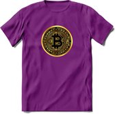 Bit-Coin - Crypto T-Shirt Kleding Cadeau | Dames / Heren / Unisex | Bitcoin / Ethereum shirt | Grappig Verjaardag kado | Tshirt Met Print  Prijs - Paars - M