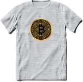 Bit-Coin - Crypto T-Shirt Kleding Cadeau | Dames / Heren / Unisex | Bitcoin / Ethereum shirt | Grappig Verjaardag kado | Tshirt Met Print  Prijs - Licht Grijs - Gemaleerd - M