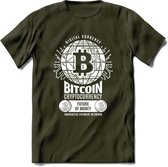 Bitcoin Future - Crypto T-Shirt Kleding Cadeau | Dames / Heren / Unisex | Bitcoin / Ethereum shirt | Grappig Verjaardag kado | Tshirt Met Print | - Leger Groen - XXL