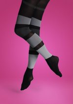 Happy Socks - Panty - Maat L - Grijs - Horizontale Vlakken