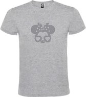 Grijs  T shirt met  "Minnie Mouse Love " print Zilver size XXL