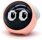 Synyq Emoji Clock - Digitale wekker - Slaaptrainer- Alarmklok - Snooze en Nachtlamp functie - Roze