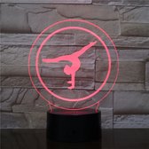 3D Led Lamp Met Gravering - RGB 7 Kleuren - Turnen