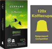 Caffe Carraro 1927 - Brazilië Single Origin Koffie capsules - 120x Koffiecups (Nespresso® Compatibel) - Espresso en Lungo - Intensiteit 7/14