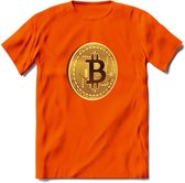 Bitcoin Coin - Crypto T-Shirt Kleding Cadeau | Dames / Heren / Unisex | Bitcoin / Ethereum shirt | Grappig Verjaardag kado | BTC Tshirt Met Print | - Oranje - XXL