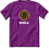 Bitcoin Whale - Crypto T-Shirt Kleding Cadeau | Dames / Heren / Unisex | Bitcoin / Ethereum shirt | Grappig Verjaardag kado | BTC Tshirt Met Print | - Paars - XL