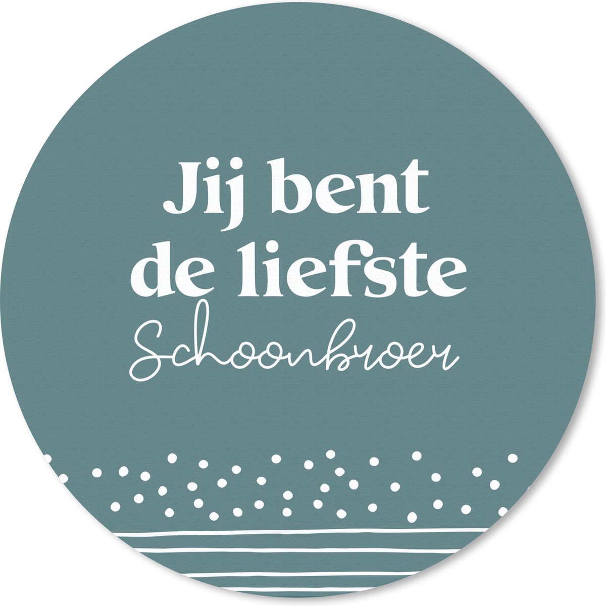 Muismat rond 30x30 cm - Mousepad Broer - Quotes - Blauw - Ronde muismatten