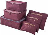 Packing Cubes - Bagage Organizer Set - 6 Stuks - Donkerrood