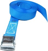 Spanband 6 meter - 25 mm breed - blauw met klemsluiting - 4 stuks