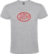 Grijs t-shirt met 'Girl Power / GRL PWR'  print Rood  size XL