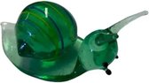 Glazen slak groen - 4 cm hoog - handgemaakt - dieren glas collectie - decoratie