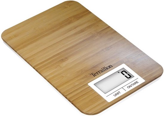 Terraillon Bamboo Bambou Comptoir Rectangle Balance de ménage électronique