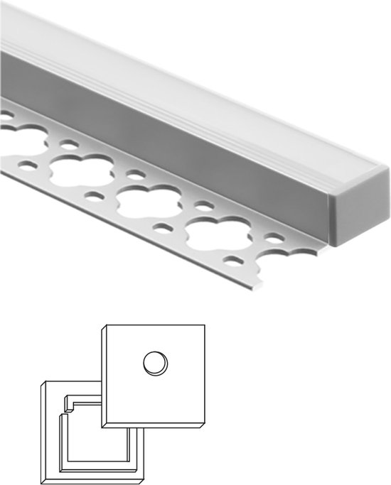 1,5 meter led tegel profiel / led stuc profiel smal - Stucstop