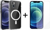 iPhone 13 Mini hoesje magnetisch siliconen transparant case - hoesje iPhone 13 Mini - 1x iPhone 13 Mini Screenprotector