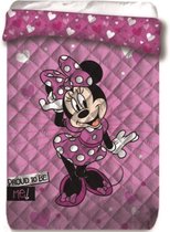 Disney Minnie Mouse- sprei- deken- quilt - bedrukt gewatteerd- 140 x 200 cm - Polyester