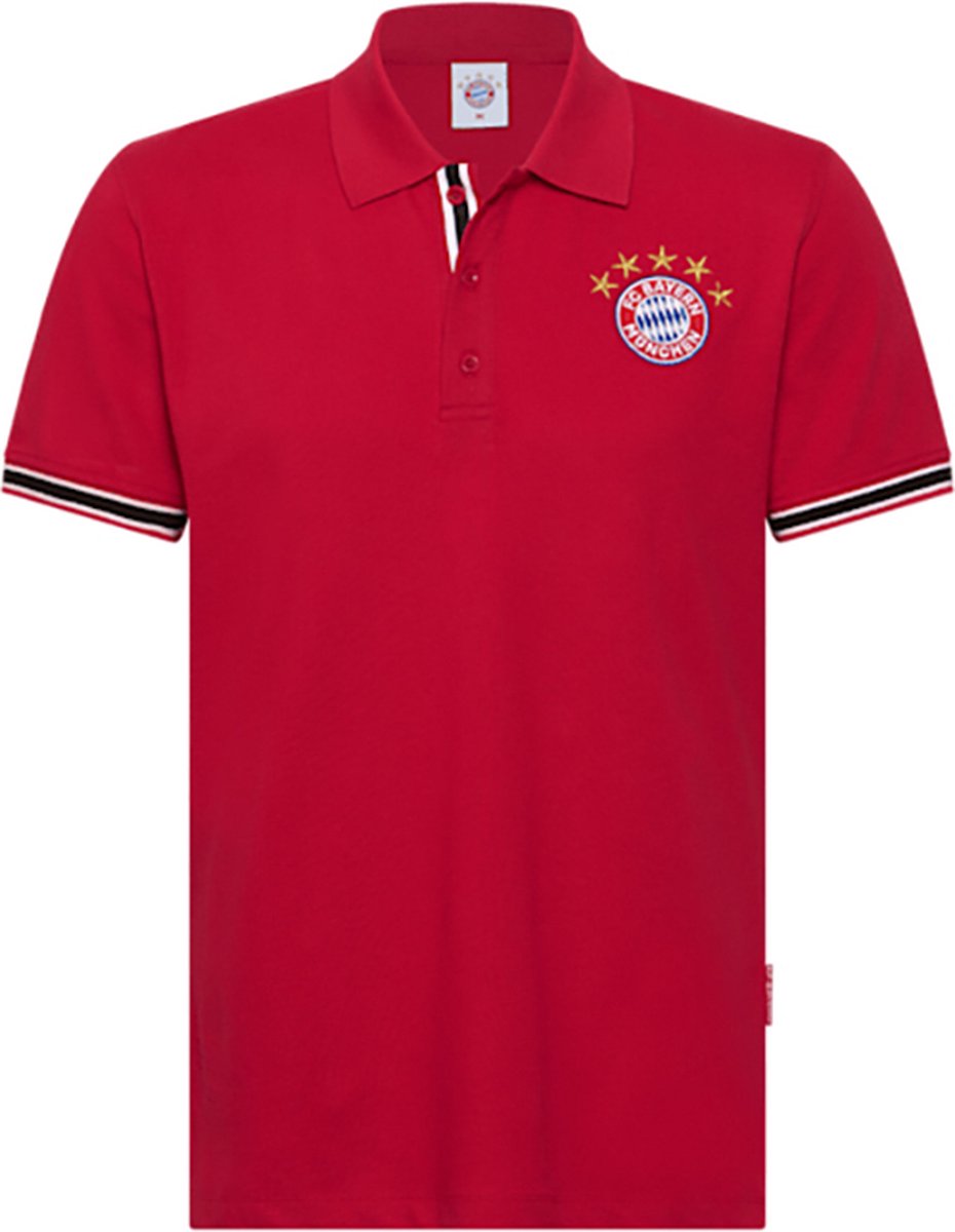 Rode polo FC Bayern Munchen logo 5 sterren maat Medium