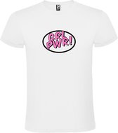 Wit t-shirt met 'Girl Power' Logo Size L