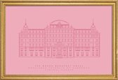 JUNIQE - Poster met houten lijst The Grand Budapest Hotel roze