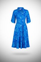 Rio jurk driekwart mouw Delft blue
