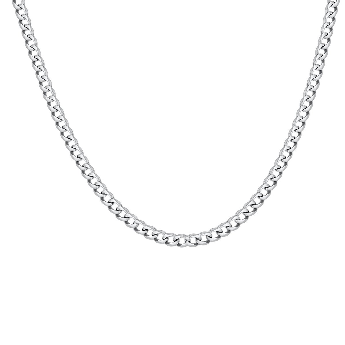Lucardi Heren Ketting gourmet schakel - Echt Zilver - Ketting - Vaderdag Cadeautje - 45 cm - Zilverkleurig