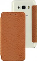 Samsung Galaxy J5 (2016) Hoesje - Mobilize - Slim Gelly Serie - Kunstlederen Bookcase - Apricot Snake - Hoesje Geschikt Voor Samsung Galaxy J5 (2016)