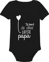 Go Mama® Baby Cadeau - Zwangerschap aankondiging -  Rompertjes Baby met Tekst - Babyshower - Jij bent de allerliefste papa - Zwart - Maat 50/56 - Korte mouw