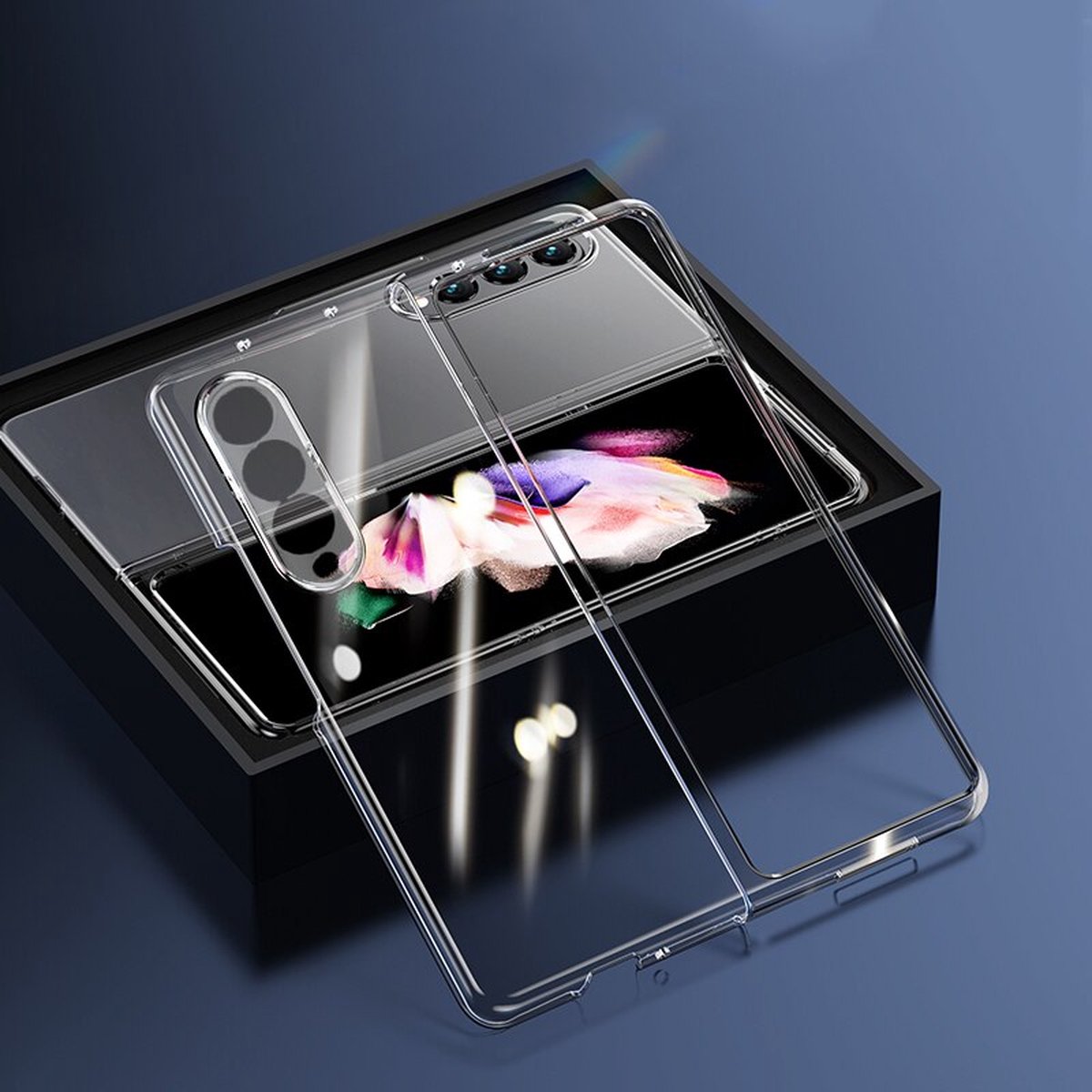 Samsung Z Fold3 Hoesje Transparant - Siliconen Back Cover Samsung Galaxy Z Fold 3 5G (2021) - Doorzichtig