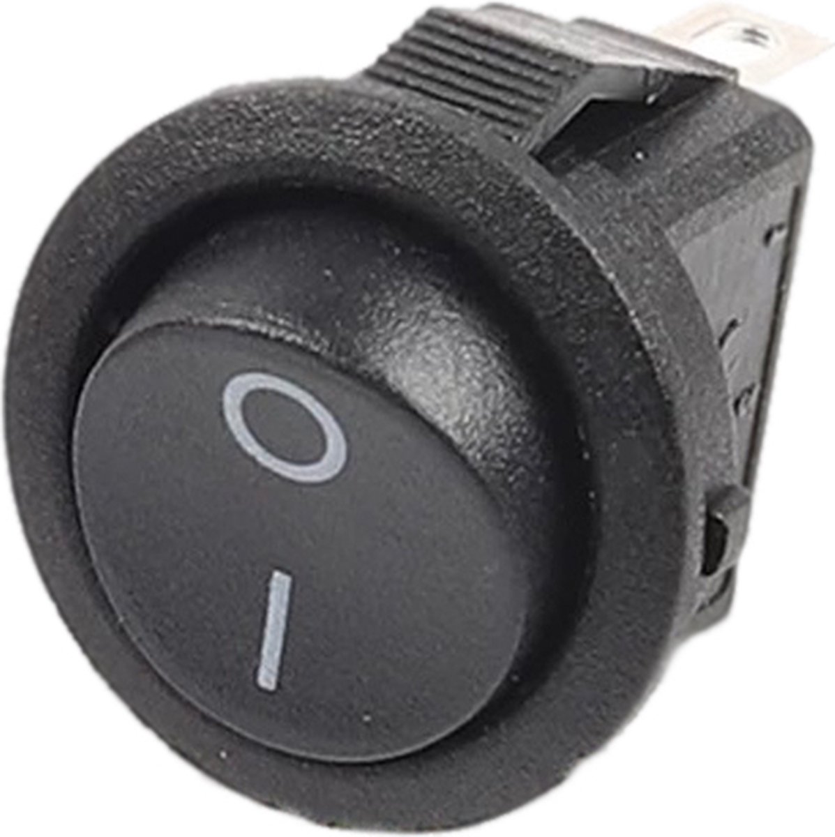 Earu® KCD1-105 Mini wipschakelaar Rond ⌀16.5mm On/Off - 3A/250V AC - Zwart