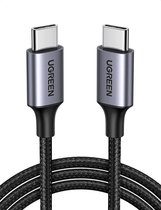 UGREEN Gevlochten USB-C naar USB-C Kabel 60W PD Charge 2 Meter Zwart