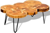 Salontafel met 6 boomstammen 35 cm massief sheeshamhout