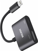 Sounix Lightning naar HDMI adapter voor iPhone & iPad - aluminium - Zwart