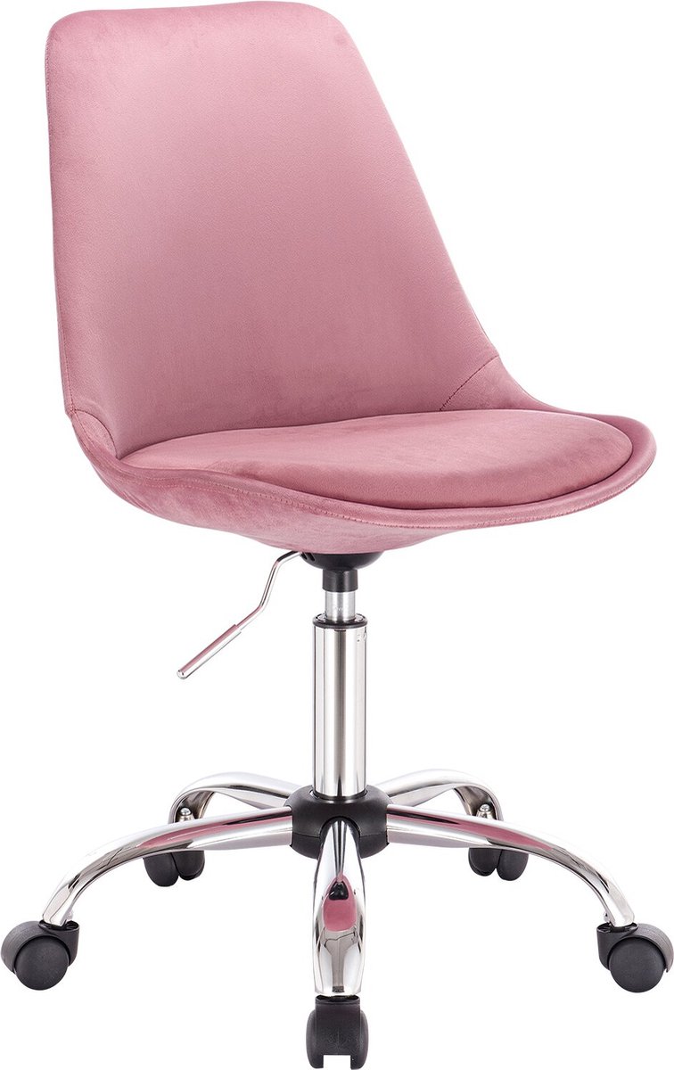 Kamyra® Ergonomische Bureaustoel met Wieltjes - Bureaustoelen, Stoel, Barkruk - Voor Volwassenen & Kinderen - Roze
