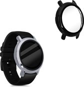 kwmobile 2x cover geschikt voor Huawei Watch GT2 (42mm) - Fitnesstracker cover van gehard glas en kunststof frame set zwart / grijs / transparant