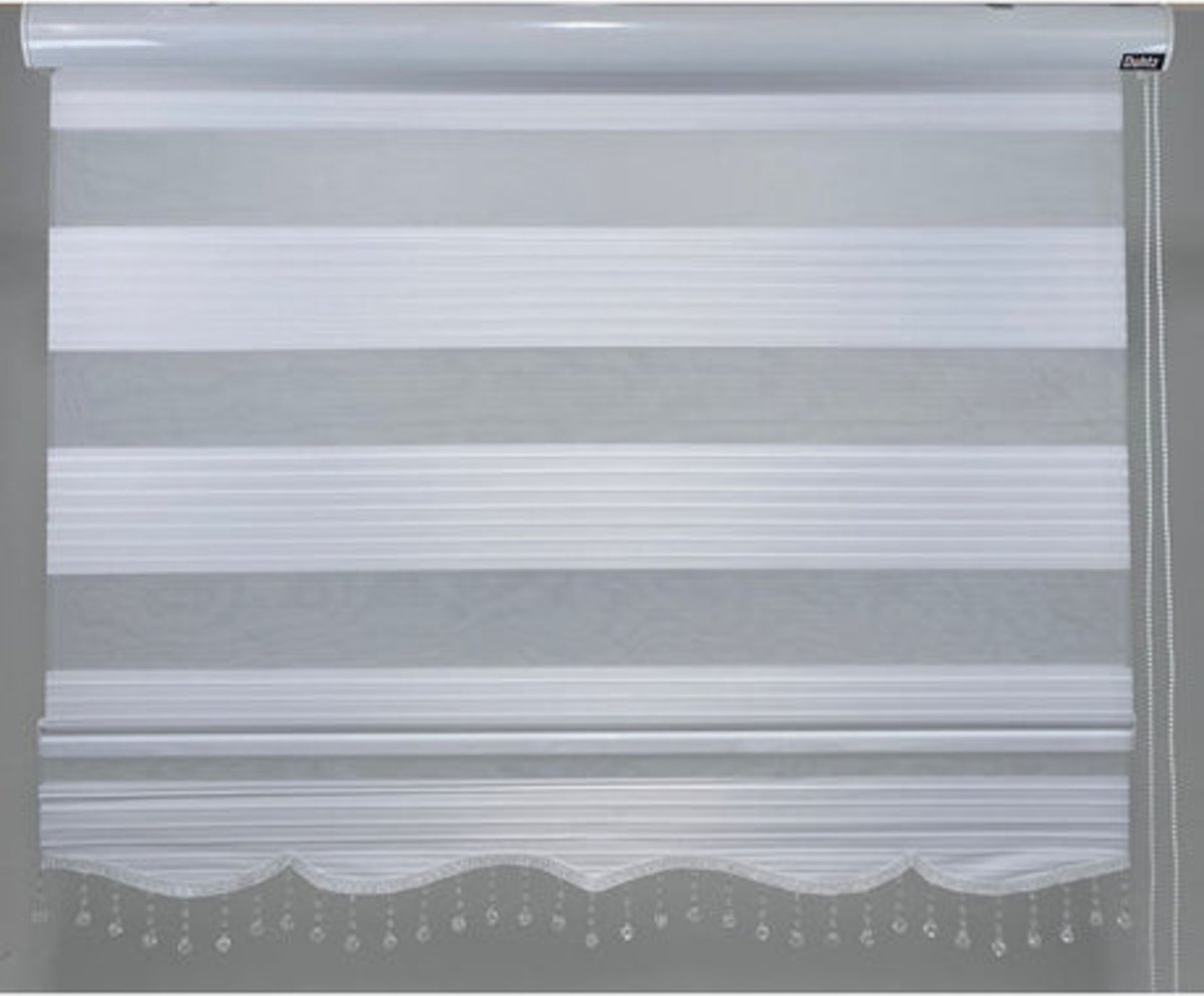 Duhtz Dubbele rolgordijnen - Optik wit voor slaapkamer - badkamer - woonkamer - kantoor 100x220cm