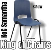 King of Chairs -Set van 2- Model KoC Samantha blauw met zwart onderstel. Stapelstoel kuipstoel vergaderstoel tuinstoel kantine stoel stapel stoel kantinestoelen stapelstoelen kuips