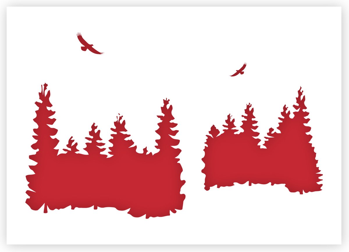 Bomen sjabloon - Kunststof A3 stencil - Kindvriendelijk sjabloon geschikt voor graffiti, airbrush, schilderen, muren, meubilair, taarten en andere doeleinden