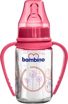 Bambino Rood 125 ml Glazen Fles met Grip Handvatten B015