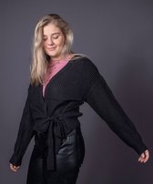 Bow Vest | Vest dames | Wikkelvest | V-hals | Comfortabel | Kleur zwart | Maat one size