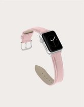 Lederen Krokodil Apple Watch bandje - Roze Kunstleer - 42/44/45 mm - Series 1 2 3 4 5 6 SE - Geschikt voor Apple Watch