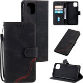 GSMNed - Coque iPhone 13 Mini Haute Qualité Zwart - Etui PU Cuir Luxe - 3 Porte Cartes - Avec Cordon - Fermeture Aimantée