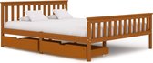 Decoways - Bedframe met 2 lades massief grenenhout honingbruin 160x200 cm