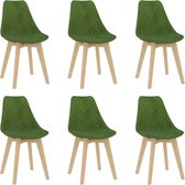 Decoways - Eetkamerstoelen 6 st fluweel lichtgroen