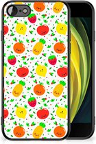 TPU Bumper Geschikt voor iPhone 7/8/SE 2020/2022 GSM Hoesje met Zwarte rand Fruits